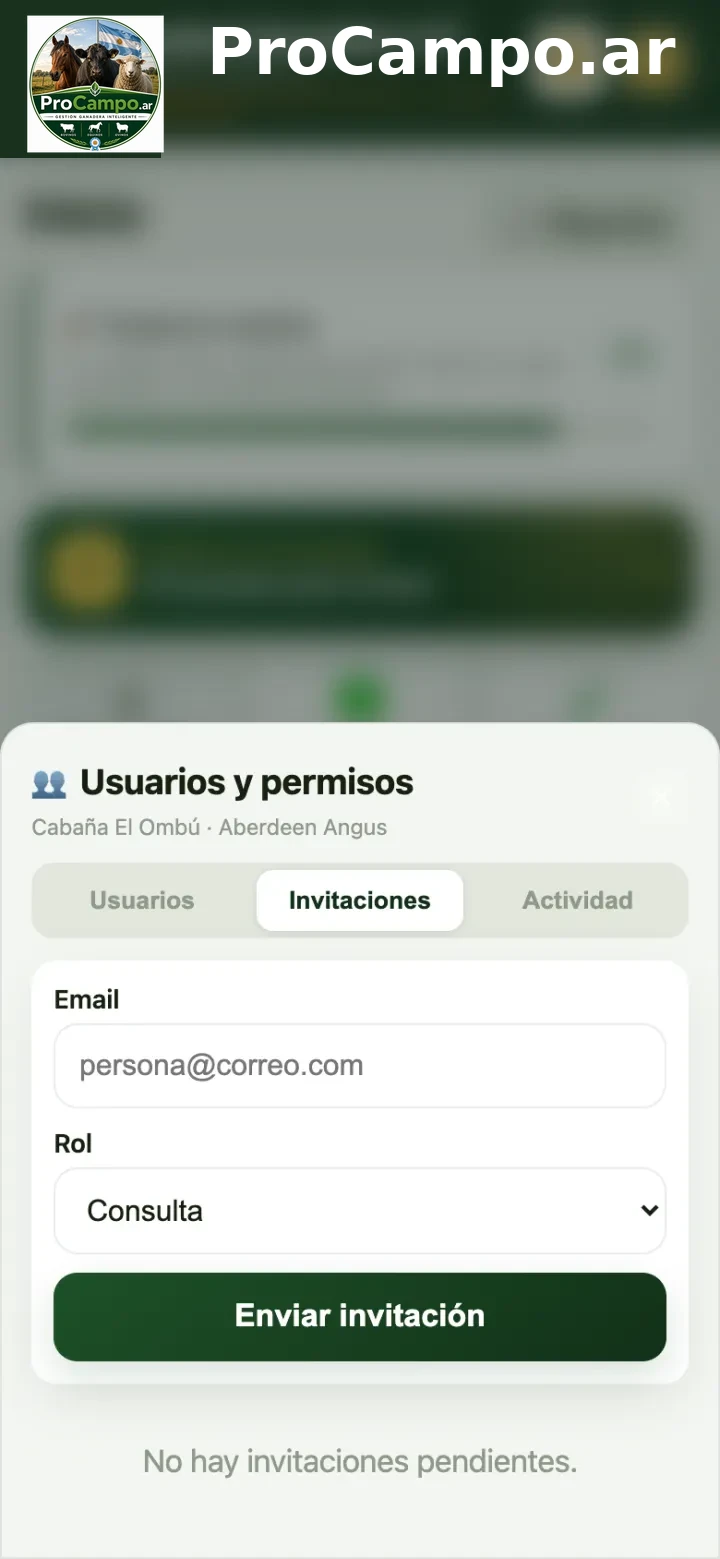 Invitar a una persona con su rol.