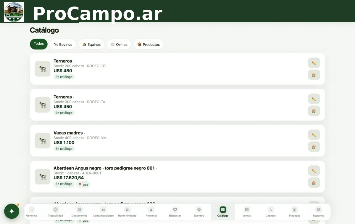 El Catálogo en la computadora.