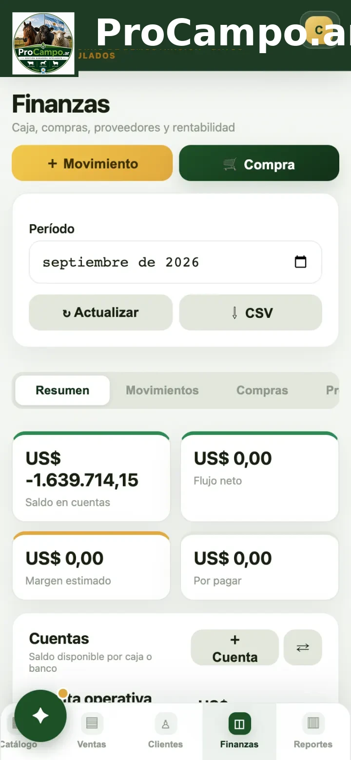 Finanzas de la estancia.